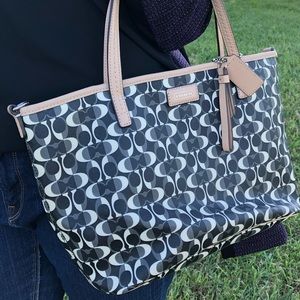 Coach Black and White Purse